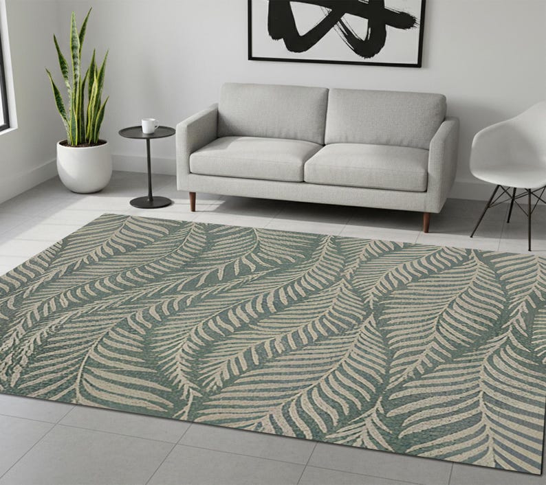 Leafy Handmade Rug Leafy Pattern Rug, Organic Accent Carpet, Non-slip Runner - Etsy