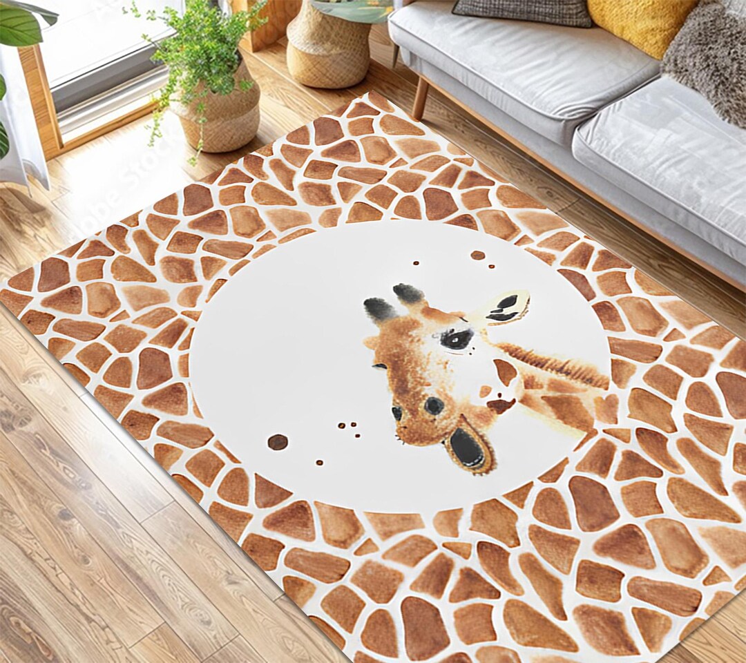 Giraffe Texture Rug Giraffe Print Rug, Caramel Safari Mat, Kid's Playroom Carpet - Etsy