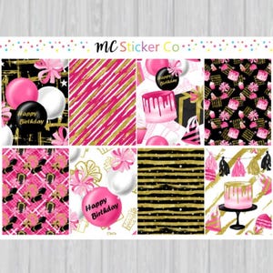 Birthday Full Box Planner Stickers, EC Life Planner Stickers