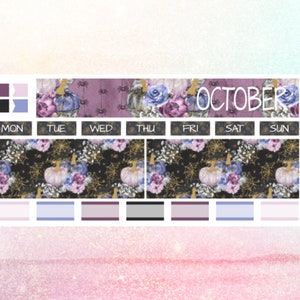 October Hobonichi Weeks Monthly Planner Stickers, October Floral Hobo Weeks Stickers