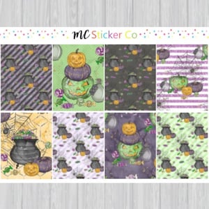Cute Halloween Full Box Planner Stickers, Halloween Planner Stickers