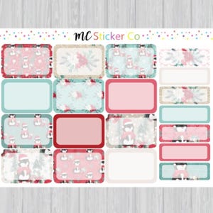 Kerstpinguïn plannerstickers halve doos, plannerstickers winter