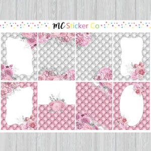 Pink and Silver Glam Full Box Planner Stickers, EC Life Planner Stickers, Weekly Kit