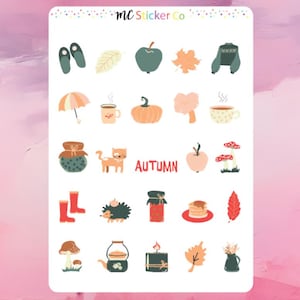 Autumn Planner Stickers, Fall Stickers, Fall Planner Stickers