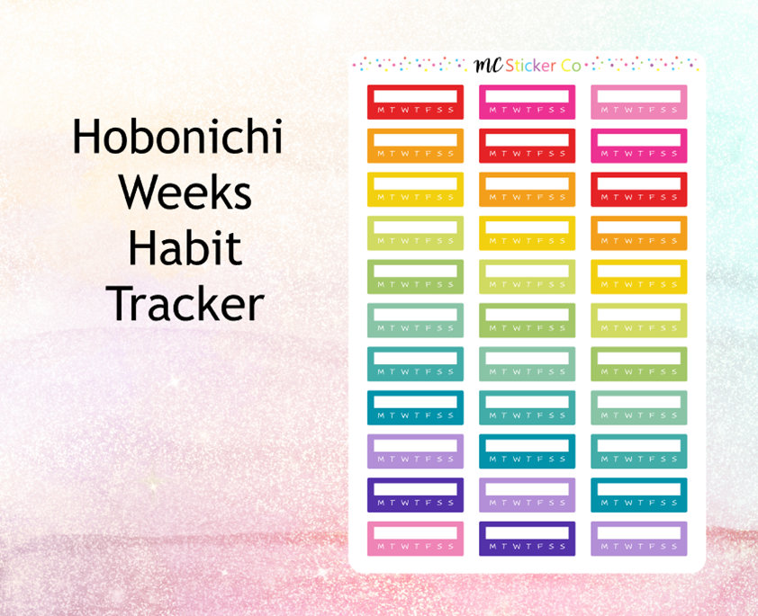 Hobonichi Weeks Habit Tracker Planner Stickers - Etsy