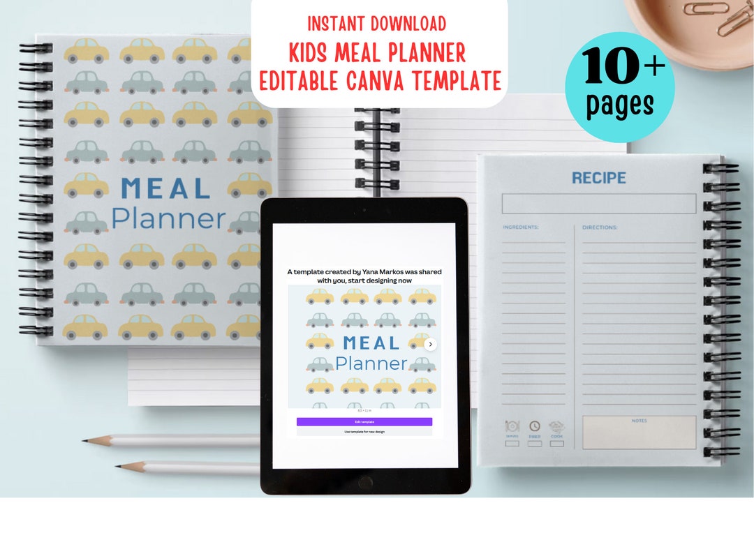 Kids Meal Planner Editable Canva Template - Etsy