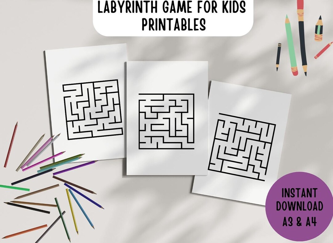 Labyrinth Game 2 for Kids Printables - Etsy