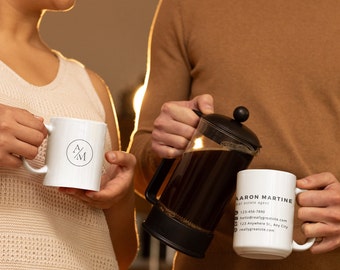 Minimalist Personalised Accent Coffee Mug, 11oz