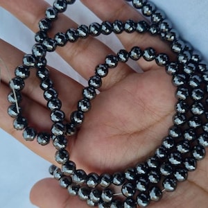 2  buy Get 1 Free | 6.50 mm Black Moissanite beads| AAA Grade| Faceted Cut