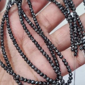 4 MM Black Moissanite Beads Hand Made AAA Cut for Beads Mangal Sutra