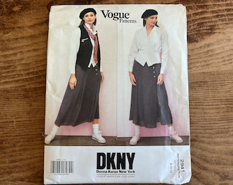 Vintage 1990s Donna Karan Vogue Pattern 2941 - Sizes 8-10-12