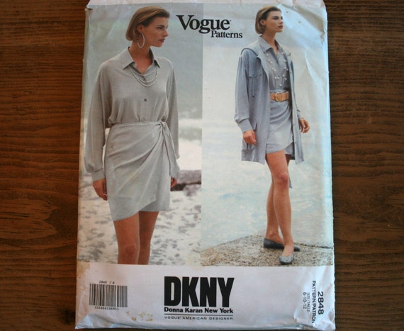 RARE Vintage 1990s DKNY Donna Karan Vogue Sportswear Pattern 2848 Sizes 8 10 12 Jacket Skirt Blouse Sash Etsy Canada