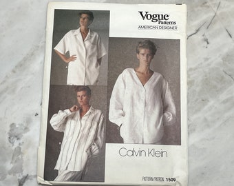 Vintage 1990 Calvin Klein Vogue Patrón 1509 - Tamaño 14