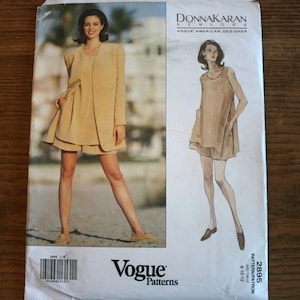Vintage 1990s Donna Karan Vogue Sportswear Pattern 2895 - Sizes 8 - 10 - 12 - Jacket, Short, Top - Very Easy