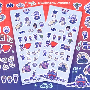 JJK Sticker Sheet| Jujutsu Kaisen Sticker Sheet, Phone Sticker, Journal Sticker, Notebook Sticker, Laptop Sticker, Etc