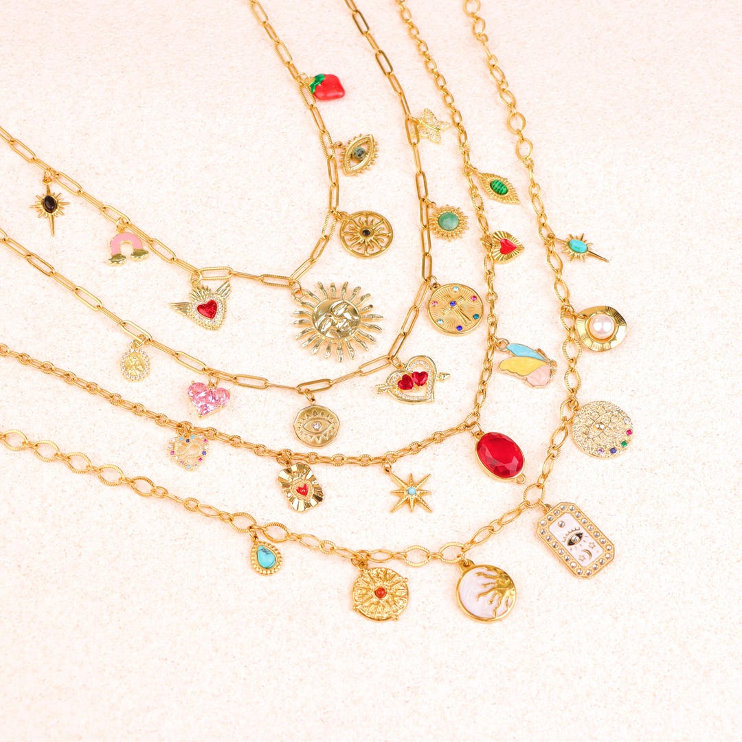 Custom Charm Necklace Gold Multi Charm Necklace Diy Build Your Own