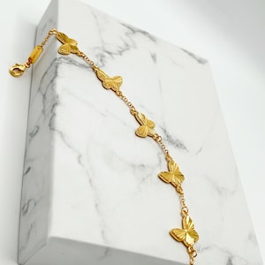 Dainty Gold Butterfly Bracelet, Adjustable Butterfly Bracelet, Gift For Her, Gift For Mom Mom, Birthday Gift, Everyday Use