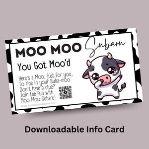 Moo Moo Subaru - Dabs Moo ダウンロード可能な情報カード *片面名刺サイズ