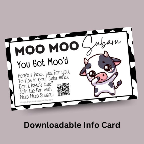 タレントカード moo Moo Moo Subaru - Dabs Moo Downloadable Info Card *single Sided