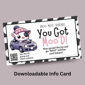 Moo Moo Subaru - Winter Driving Moo Downloadable Info Card - Business Card Size