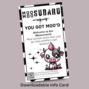 Moo Moo Subaru - Punk Moo Downloadable Info Card - Business Card Size