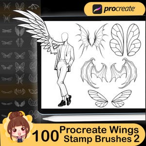 100 Procreate Flügel Stempel Pinsel Set2, Procreate Vogel Flügel Stempel, Procreate Engel Flügel Stempel, Procreate Insekten Flügel Stempel