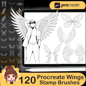 120 Procreate Flügel Stempel Pinsel | Procreate Vogelflügel Stempel | Procreate Engelsflügel Stempel | Procreate Insekten Flügel Stempel