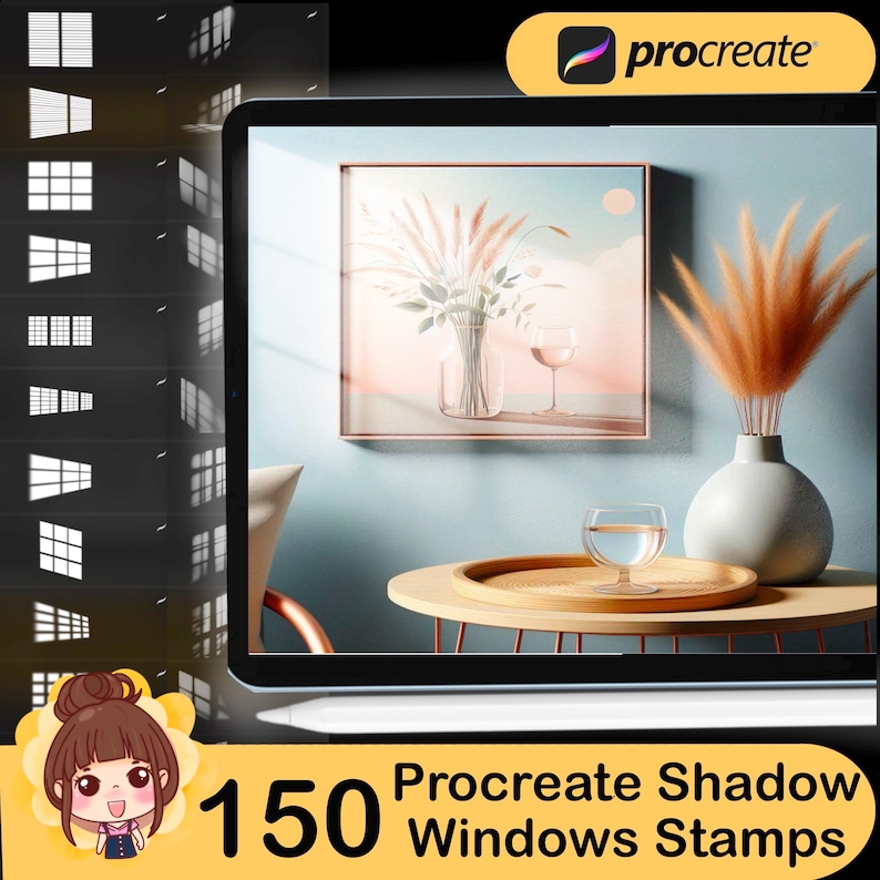 Procreate Preview Window 150 Window Shadow Overlays: Procreate Stamps (PDF) - Etsy