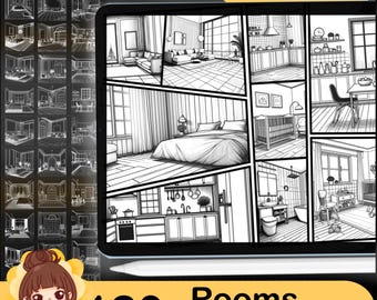 120 Procreate Room Stamps: Background Brush Set