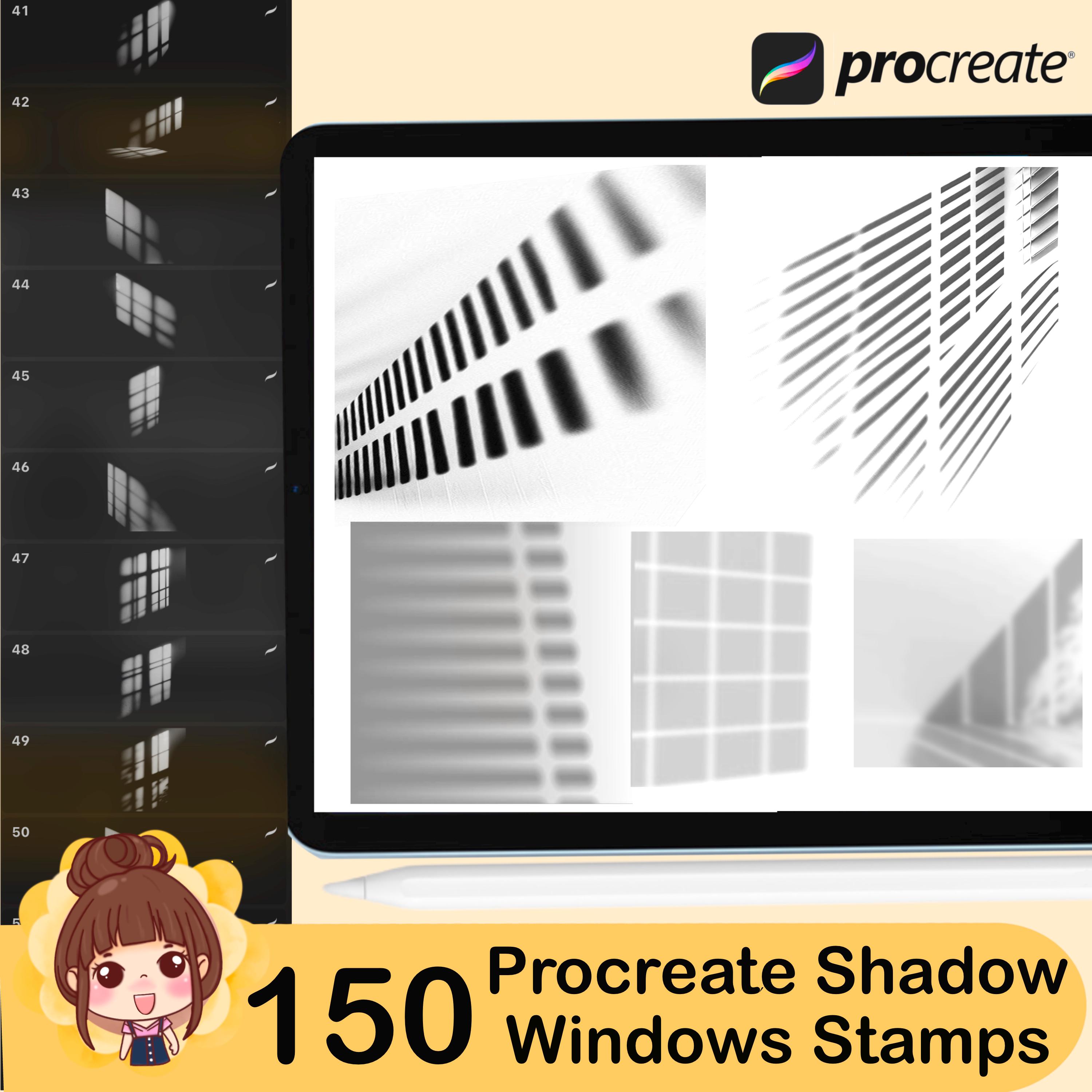 Procreate Preview Window 150 Window Shadow Overlays: Procreate Stamps (PDF) - Etsy