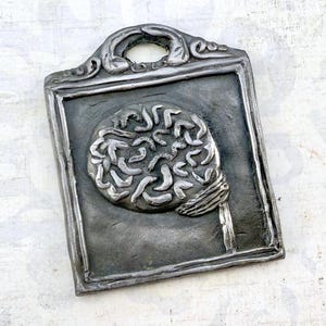 Vintage Pewter Brain Milagro - Ex Voto