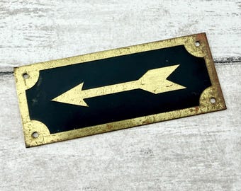 Little Vintage Brass Arrow Plaque