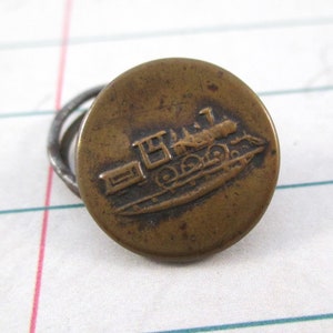Vintage Brass Train / Locomotive Button - Etsy