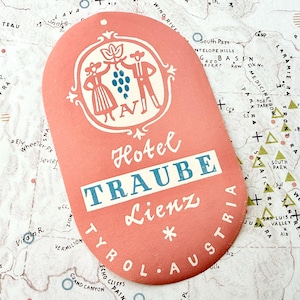 Vintage Hotel Luggage Label - Hotel Traube - Lienz, Austria