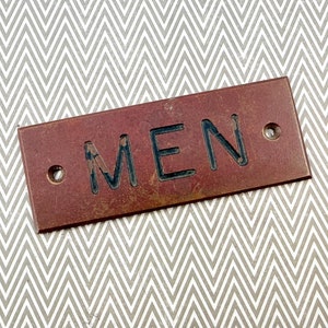 Vintage Brass Painted Men Door Sign