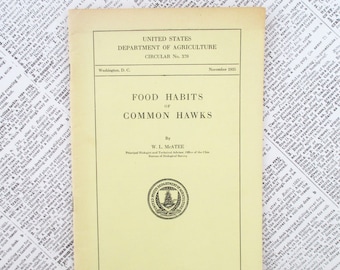 U.S. Department of Agriculture Booklet - Food Habits of Common Hawks - 1935