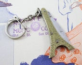 Vintage Eiffel Tower Folding Pocket Knife Key Chain