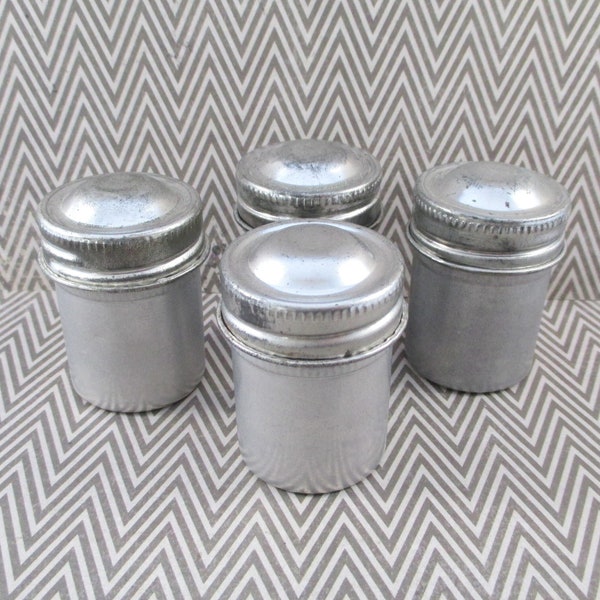 Four Vintage Aluminum  Film Containers / Canisters