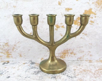 Vintage Brass Miniature Candelabra