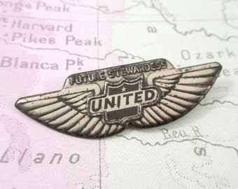 Vintage United Future Stewardess Wings Pin