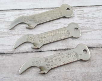 Three Vintage Seagram's Fine Whiskies Advertising Bottle Openers