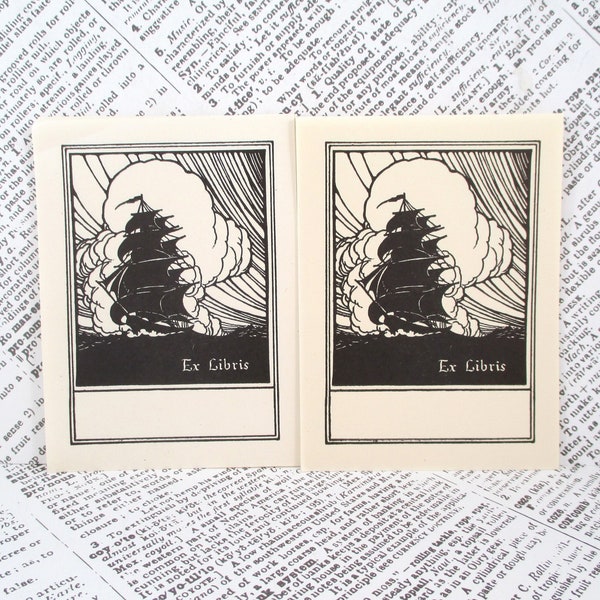 Gummed Bookplates Etsy