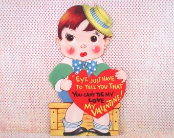 Large Vintage Carrington Unused Mechanical Valentine - Eyes Just Have To Tell You