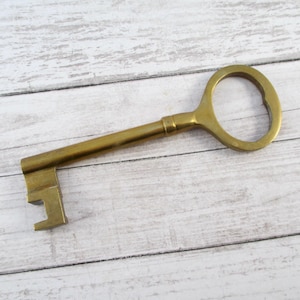 Big Vintage Brass Skeleton Key - 4 1/2 inches