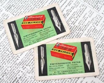 Pair of Vintage Esterbrook Pens Paper Pocket Calendars - 1931