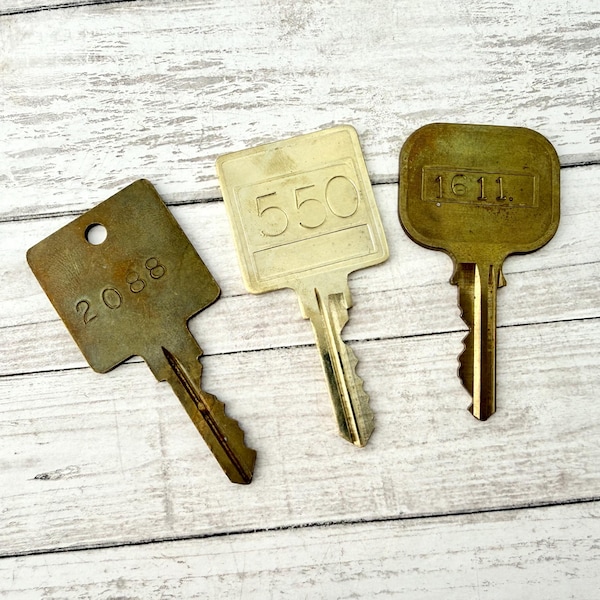 Three Vintage Hotel Room Keys