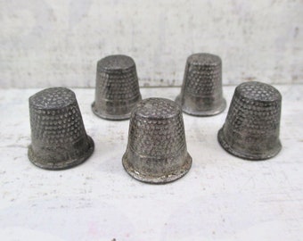 Five Little Vintage Cracker Jack Thimbles - For a Good Girl