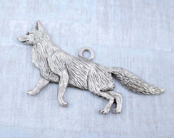 Vintage Pewter Fox Ornament