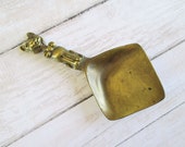 Vintage Brass Cat Tea Spoon Scoop