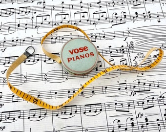 Little Vintage Celluloid Advertising Tape Measure - Vose Pianos - Herrick Piano Co.; Grand Rapids, Mich.